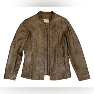 BLUE WILLI’S 100%‎ LEATHER Danish Design Full Zip Soft Jacket w/ Pockets Size 40